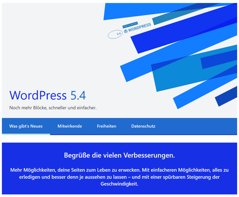 WordPress 5.4 veröffentlicht